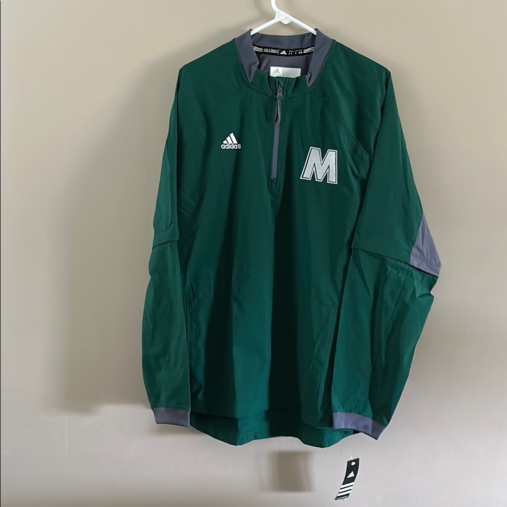 Adidas Forest Green Quarter-Zip Jacket
